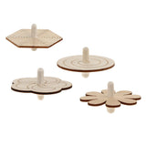 Maxbell 4 Pieces Assorted Unfinished Wood Peg-Top Spinning Top Gyro for Kids DIY Crafts - Aladdin Shoppers
