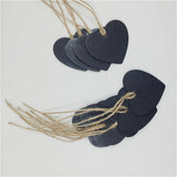 Maxbell 80 Pieces Wooden Heart Hanging Chalkboard Memo Message Blackboard Wedding