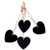 Maxbell 80 Pieces Wooden Heart Hanging Chalkboard Memo Message Blackboard Wedding