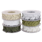 Maxbell 2Roll 15m Leaves Ribbon Trim Wreath for Wedding Wall Crafts Party Decor