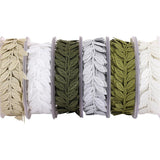 Maxbell 2Roll 15m Leaves Ribbon Trim Wreath for Wedding Wall Crafts Party Decor