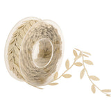 Maxbell 2pcs 15m Leaves Ribbon Trim Wreath for Wedding Wall Crafts Party Decoration