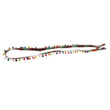 Maxbell 3pcs 1 Yard Ethnic Style Fringed Lace Jacquard Ribbon with Pompom Ball Trims