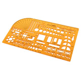 Maxbell 2PCS Plastic Drawing Tools Multipurpose Mathematics Stencil Template Ruler