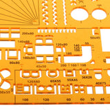 Maxbell 2PCS Plastic Drawing Tools Multipurpose Mathematics Stencil Template Ruler