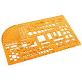 Maxbell 2PCS Plastic Drawing Tools Multipurpose Mathematics Stencil Template Ruler