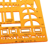 Maxbell 2PCS Plastic Drawing Tools Multipurpose Mathematics Stencil Template Ruler