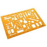 Maxbell 2PCS Plastic Drawing Tools Multipurpose Mathematics Stencil Template Ruler