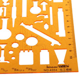Maxbell 2PCS Plastic Drawing Tools Multipurpose Mathematics Stencil Template Ruler