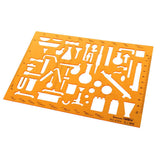 Maxbell 2PCS Plastic Drawing Tools Multipurpose Mathematics Stencil Template Ruler