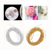 Maxbell 2Pcs 5 Meters Plastic Beads Beaded Ribbon Trim String for Wedding 15mm Gold