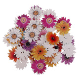 Maxbell 150Pcs Daisy Flower Wooden 2-holes Buttons for Crafts Scrapbooking 20mm 25mm