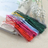 Maxbell 360 Pieces Multicolored Silky Handmade Soft Craft Mini Tassels with Loops