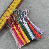 Maxbell 360 Pieces Multicolored Silky Handmade Soft Craft Mini Tassels with Loops