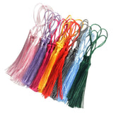 Maxbell 360 Pieces Multicolored Silky Handmade Soft Craft Mini Tassels with Loops