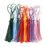Maxbell 360 Pieces Multicolored Silky Handmade Soft Craft Mini Tassels with Loops