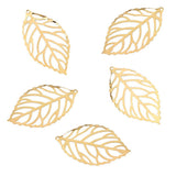 Maxbell 200 Pieces Hollow Filigree Charms Leaf Pendant Bridal Headdress DIY Supplies