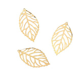 Maxbell 200 Pieces Hollow Filigree Charms Leaf Pendant Bridal Headdress DIY Supplies