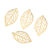 Maxbell 200 Pieces Hollow Filigree Charms Leaf Pendant Bridal Headdress DIY Supplies