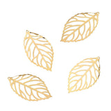 Maxbell 200 Pieces Hollow Filigree Charms Leaf Pendant Bridal Headdress DIY Supplies