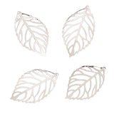 Maxbell 200 Pieces Hollow Filigree Charms Leaf Pendant Jewelery Finding DIY Crafts