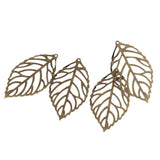 Maxbell 200 Pieces Hollow Filigree Charms Leaf Pendant Bridal Headdress DIY Supplies