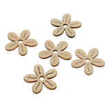 Maxbell 40 Pieces Unfinished Hollow Flower Shape Wooden Pieces Embellishments 35mm