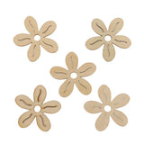 Maxbell 40 Pieces Unfinished Hollow Flower Shape Wooden Pieces Embellishments 35mm