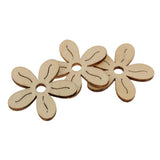 Maxbell 40 Pieces Unfinished Hollow Flower Shape Wooden Pieces Embellishments 35mm