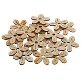 Maxbell 40 Pieces Unfinished Hollow Flower Shape Wooden Pieces Embellishments 35mm