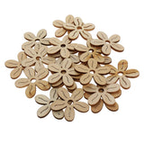 Maxbell 40 Pieces Unfinished Hollow Flower Shape Wooden Pieces Embellishments 35mm