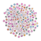 Maxbell 400 Pieces Resin Rondelle Alphabet Letters Beads For Jewelry Making Craft