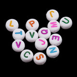 Maxbell 400 Pieces Resin Rondelle Alphabet Letters Beads For Jewelry Making Craft
