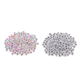 Maxbell 400 Pieces Resin Rondelle Alphabet Letters Beads For Jewelry Making Craft