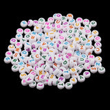 Maxbell 400 Pieces Resin Rondelle Alphabet Letters Beads For Jewelry Making Craft