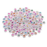 Maxbell 400 Pieces Resin Rondelle Alphabet Letters Beads For Jewelry Making Craft