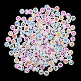 Maxbell 400 Pieces Resin Rondelle Alphabet Letters Beads For Jewelry Making Craft