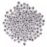 Maxbell 400 Pieces Resin Rondelle Alphabet Letters Beads For Jewelry Making Craft