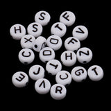 Maxbell 400 Pieces Resin Rondelle Alphabet Letters Beads For Jewelry Making Craft