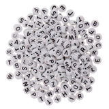 Maxbell 400 Pieces Resin Rondelle Alphabet Letters Beads For Jewelry Making Craft