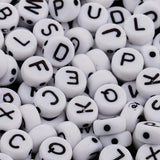 Maxbell 400 Pieces Resin Rondelle Alphabet Letters Beads For Jewelry Making Craft