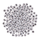 Maxbell 400 Pieces Resin Rondelle Alphabet Letters Beads For Jewelry Making Craft
