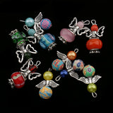 Maxbell 20 Pieces Mixed Angel Charms Pearl Acrylic Polymer Pendants Jewelry Findings