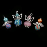 Maxbell 20 Pieces Mixed Angel Charms Pearl Acrylic Polymer Pendants Jewelry Findings