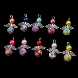 Maxbell 20 Pieces Mixed Angel Charms Pearl Acrylic Polymer Pendants Jewelry Findings