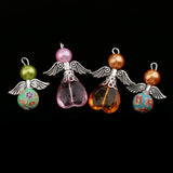 Maxbell 20 Pieces Mixed Angel Charms Pearl Acrylic Polymer Pendants Jewelry Findings