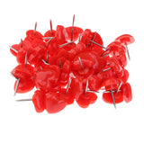 Maxbell 100 Pieces Heart Shape Push Pins Drawing Pins Office Thumbtack Red Pink