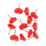 Maxbell 100 Pieces Heart Shape Push Pins Drawing Pins Office Thumbtack Red Pink