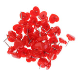 Maxbell 100 Pieces Heart Shape Push Pins Drawing Pins Office Thumbtack Red Pink