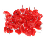 Maxbell 100 Pieces Heart Shape Push Pins Drawing Pins Office Thumbtack Red Pink